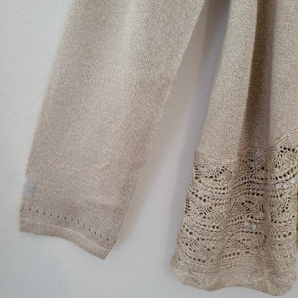 Chico's Metallic Gold Knit Cardigan, size 0. - Picture 3 of 4